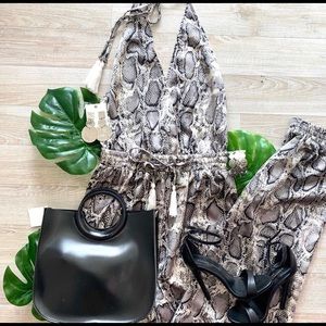 NWT Snake Print Silky Jumpsuit